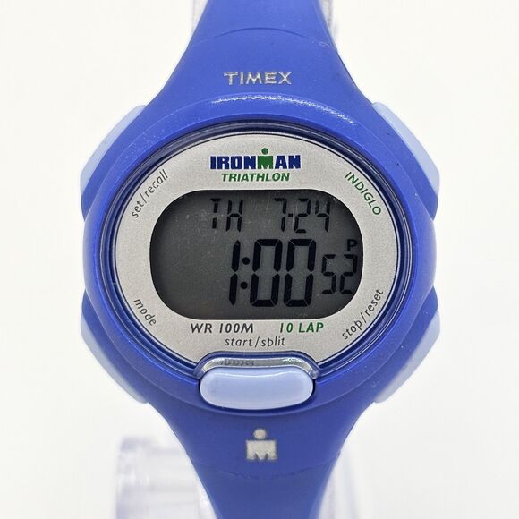 Timex Women's Ironman Watch 34MM Blue Case Blue Plastic Bands New Battery - Picture 2 of 14